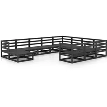 vidaXL 11-tlg. Garten-Lounge-Set Massivholz Kiefer