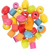 GoKi Perlenset Zylinder Ø 2 cm H 2 cm Holz 45 Perlen 5fach sortiert 6 Schnüre