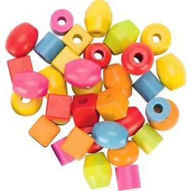 GoKi Perlenset Zylinder Ø 2 cm H 2 cm Holz 45 Perlen 5fach sortiert 6 Schnüre