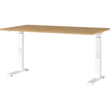 Germania DOWNEY höhenverstellbarer Schreibtisch grandson-eiche rechteckig, C-Fuß-Gestell weiß 140,0 x 80,0 cm