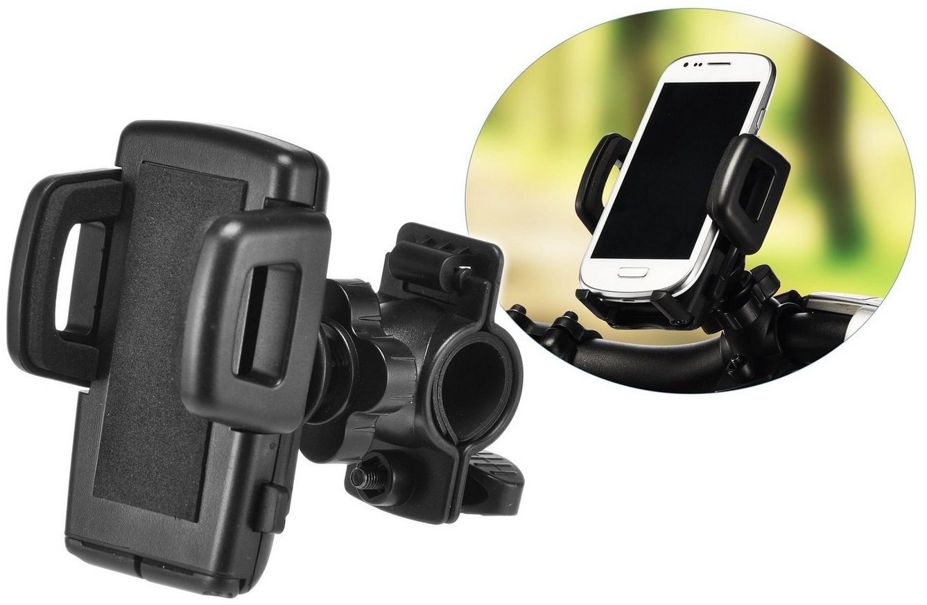 GartenHero 360° universal Handyhalterung Fahrrad Lenkerhalterung Halterung Smartphone-Halterung schwarz