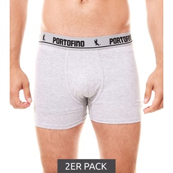 2er Pack PORTOFINO Herren Boxershorts bequeme Unterwäsche PF100-001 Grau meliert - M