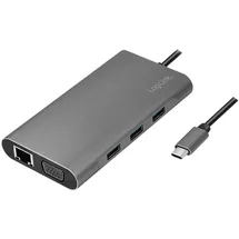 Logilink Dockingstation USB 3.2 Gen 1 docking station USB-C 10-port PD silver