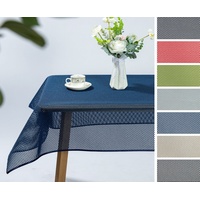 Beautex Tischdecke Kairo Weichschaum Tischdecke mit Paspelband, Garten Balkon Terrasse (1-tlg) blau