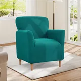 Bocguy Sesselbezug, High Stretch Sofa Überzug 1 Sitzer, Sesselbezug Stretch, Weicher Sesselschoner Mit Armlehne Sitzbezug, Sofabezug Möbelschutz, Couchüberzug Waschbare(Dunkelgrün)
