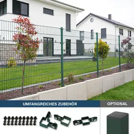 Home Deluxe Doppelstabmattenzaun 4000 x 200 cm Grün/Stahl