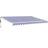 vidaXL Markise 4 x 3 m blau/weiß
