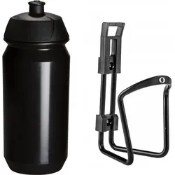 Flaschenhalter mit Tacx Trinkflasche 500cc - Schwarz - Aluminium 500ML