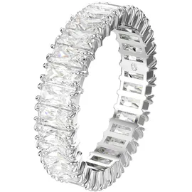 Swarovski Matrix Ring, Baguette-Schliff, Weiß, Silberfarbenes Finish