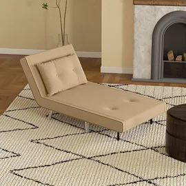 Homcom Schlafsessel mit Bettfunktion, Einzelsofa mit Kissen Samtoptik