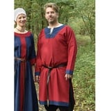 Battle Merchant Wikinger-Kostüm Mittelalterliche Tunika Vallentin, rot/blau XXL blau|rot