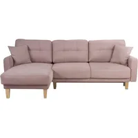 Home Affaire Ecksofa »Triplo, Zierkissen, Schlaffunktion, B/T/H: 234/164/89 cm, L-Form«, wahlweise mit Bettfunktion und Bettkasten, Liegefläche 210/132 cm rosa