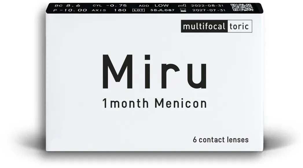 Miru 1month multifocal toric 6er - DIA:14.20 BC:8.60 SPH:-2.75 CYL:-1.25 AX:90 ADD:Low