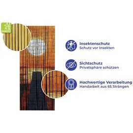 Maximex Türvorhang Modell Sonnenuntergang (1 St), Hakenaufhängung, abdunkelnd, Insekten- und Sichtschutz aus Bambus, für Balkon oder Terrasse bunt