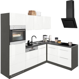 Kochstation Winkelküche »KS-Brindisi«, mit E-Geräten, Stellbreite 230/170 cm weiß