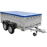 Zweiachsiger Anhänger 264x150 UNITRAILER GARDEN 265/2 KIPP mit BIS-Seitenwänden, H-0-Rahmen und blauer Plane