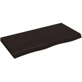 vidaXL Waschtischplatte Dunkelbraun 100x50x(2-6)cm Massivholz
