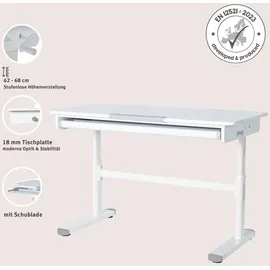 roba kids Kinderschreibtisch Smart Grow 110 x 60 cm Holz lackiert weiß