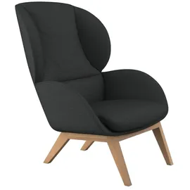 flexlux Ohrensessel "Adria", grau (dervit grau), B:78cm H:100cm T:96cm, 100% Polyester, Sessel, Ohrensessel, Stil & Komfort, organische Form, Fuß Eiche