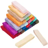 PH PandaHall 30 Farben Elastisches Bias Band, Einfach gefaltetes Bindeband 20mm Stretch Nähen Stoff DIY Kleidungsstück Zubehör zum Karneval Nähen, Quilten, Säumen, Säumen, Paspeln, Basteln, 55m
