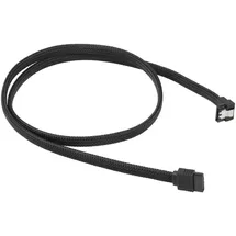 Sharkoon Kabel SATA III 90° Sleeve 1, 00m Schwarz