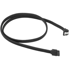 Sharkoon Kabel SATA III 90° Sleeve 1, 00m Schwarz