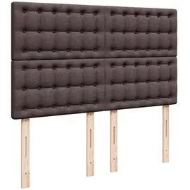 vidaXL Boxspringbett mit Matratze Dunkelbraun 140x200 cm Stoff