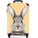 NoBoringSuitcases.com NoBoringSuitcases.com® Koffer Handgepäck Trolley Rollkoffer Kleine Reisekoffer, mit Rollen, - Kaninchenporträt mit gelbem Hintergrund - Cabin Si... - Bunt