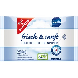 GUT&GÜNSTIG Feuchtes Toilettenpapier frisch & sanft 1-lagig