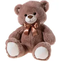 HEUNEC 142053 - Teddybär mit Schleife, Plüsch, kittfarbend, 55