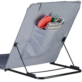 Relaxdays Strandmatte XXL 60 x 195 x 63 cm Grau