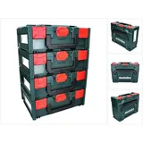 Metabo metaBOX 145 Set 4x System Werkzeug Koffer Stapelbar 396 x 296 x 145 mm - ohne Einlage