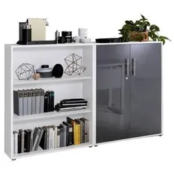 Aktenschrank Office Edition Sw Set 1 niedrig Weiß/Anthrazit