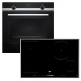 Siemens Herdset Siemens Backofen ecoClean + Beko Induktionskochfeld PowerBooster autark 80cm NEU