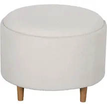 Homcom Sitzhocker Ottomane mit Stauraum Runder Polsterhocker mit Klappdeckel, Weiß B/H/L: ca. 56x56x42 cm