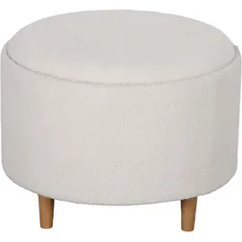 Homcom Sitzhocker Ottomane mit Stauraum Runder Polsterhocker mit Klappdeckel, Weiß B/H/L: ca. 56x56x42 cm