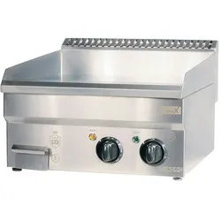 Romux® Elektrisch Grillplatte aus Edelstahl 50 cm Tischgerät Top mit 4 mm glatter Grillfläche für schnelles Aufheizen mit Thermoelement CE