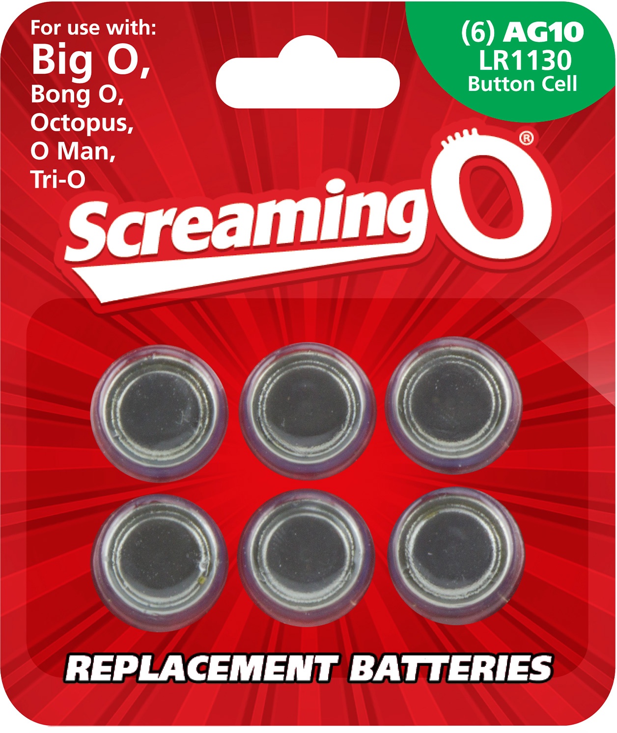 Screaming O Batterien AG10 LR1130 6 Stück - Silber - Silber