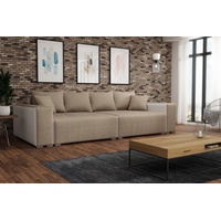 Fun Möbel Big-Sofa »Big Sofa Couchgarnitur REGGIO Megasofa mit Schlaffunktion«, 1 Teile, mit Schlaffunktion und Bettkästen, inkl. Rückenkissen und Zierkissen braun