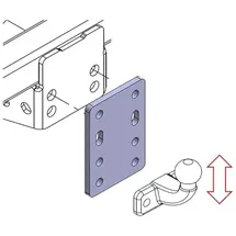 AHAKA Höhenverstellbare Adapterplatte Anhängerbock 4x90 mm für AHK Flanschkugel 12 mm