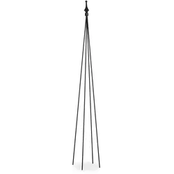 Relaxdays Rankhilfe Obelisk, 2er Set, HBT: 120x16x16 cm, Rankpyramide Kletterpflanzen, Metall, freistehend, schwarz