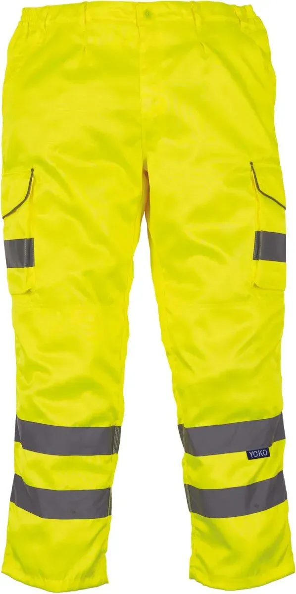 Yoko Unisex Hi-Vis Cargohose Warnschutz-Hose HV018T hi-vis yellow 44/31