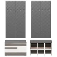 Feldmann-Wohnen Garderoben-Set, Weiß, Holz, 5 Fächer, Rechteckig, 160x200x42 cm,