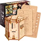 VARIA Group ESC WELT Fort Knox Puzzle Game - 3 in 1 Puzzle Box Modellbau Escape Room Spiel - Holzpuzzle & Holzrätsel - Geschenkbox Knobelspiel - Rätselbox 3D Holzpuzzle Erwachsene