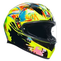 AGV K3 Rossi Winter Test 2019, Integralhelm - Neon-Gelb/Schwarz/Rot/Blau - L