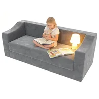 PTKG Klappsofa Boneless Couch Modulares Sofa Couch für Wohnzimmer Doppelschlafsofa mit Schlaffunktion 2 in 1 Schlafsofa für Wohnzimmer mit Tiefen SitzpläTzen Keine Montage Erforderlich Gray