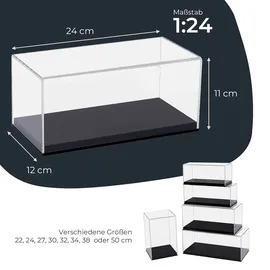 HMF 46801 Acryl Vitrine für Modellautos, Figuren, 24 x 12 x 11 cm