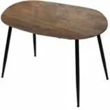 Trisens Esstisch Rodrigo ausziehbar 120-150-180 x 80 cm 4-10 Personen Ovaler Küchentisch mit Metallgestell für Küche, Esszimmer Holz Optik,Farbe:Nussbaum - Braun