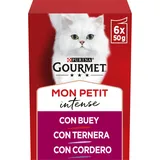 Purina Mon Pe Nassfutter für ausgewachsene Katzen, Stückchen in Soße, Sortiment aus Lamm/Ochse 8 x 50 g