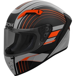 Airoh Connor Achieve, Integralhelm - Matt Grau/Schwarz/Neon-Orange - XS